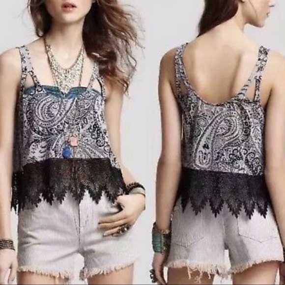 Free People Tea Room Burnout Crop - Picture 1 of 4